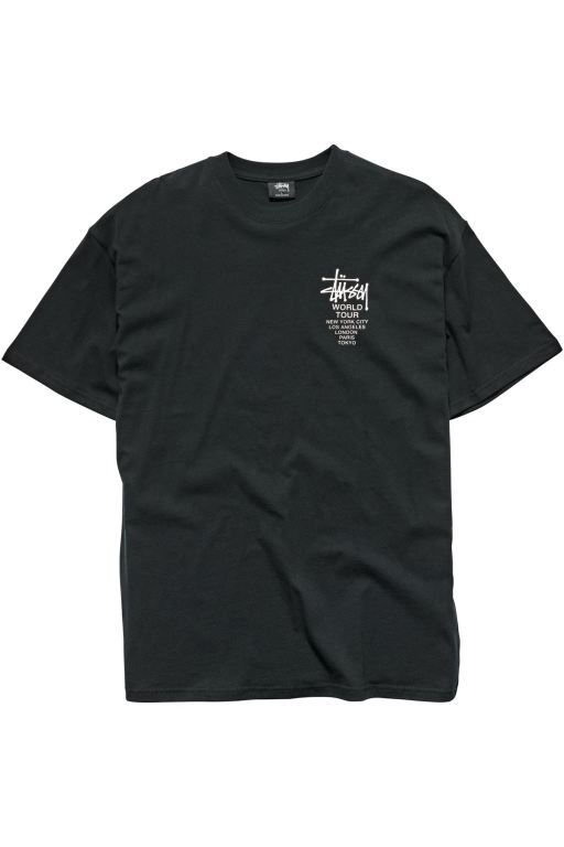 Stussy Mens World Tour SS T Shirt Black - PCXYG8156